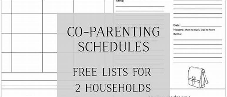 Co parenting schedule template